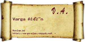 Varga Alán névjegykártya
